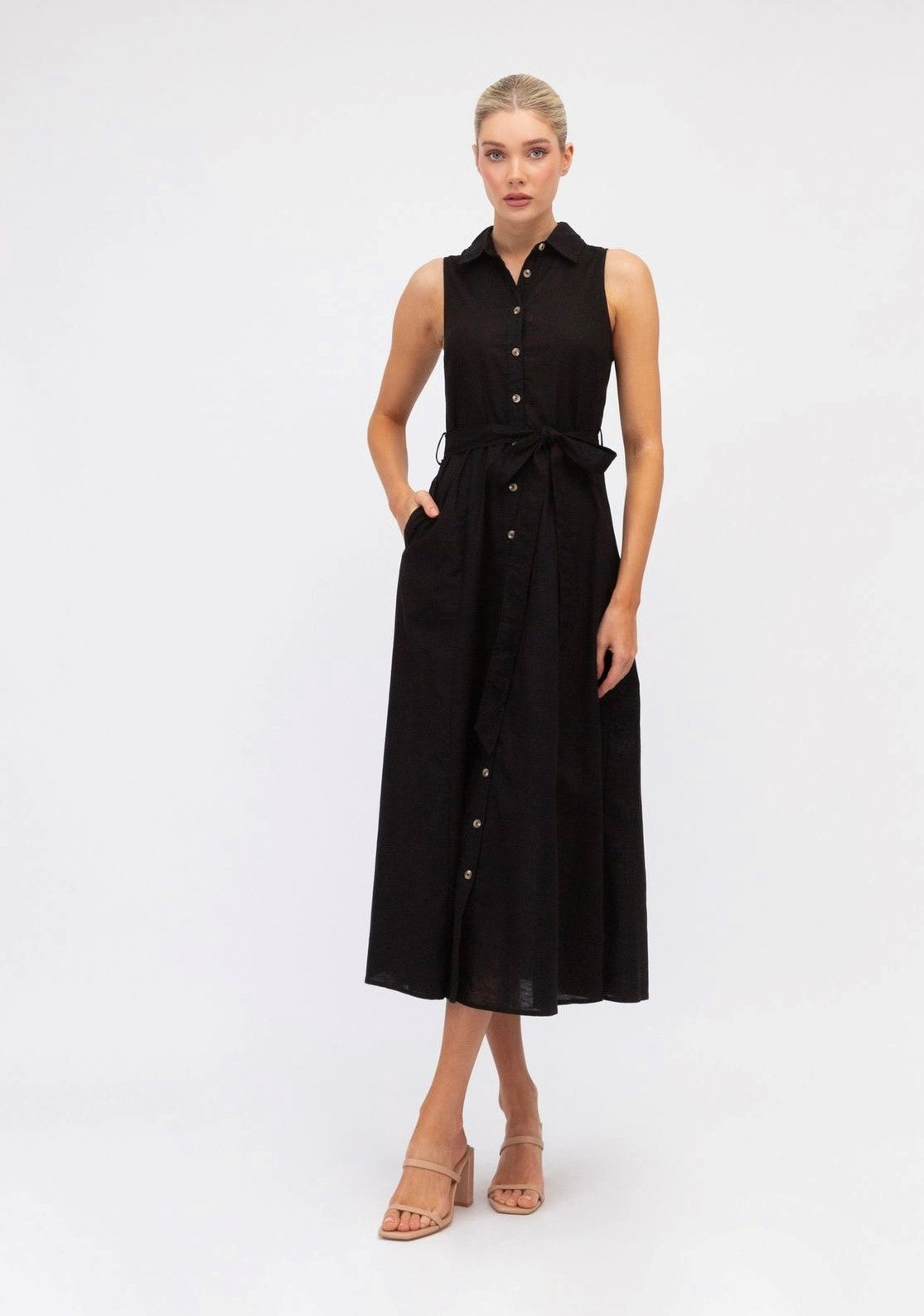 BUTTON UP MAXI DRESS