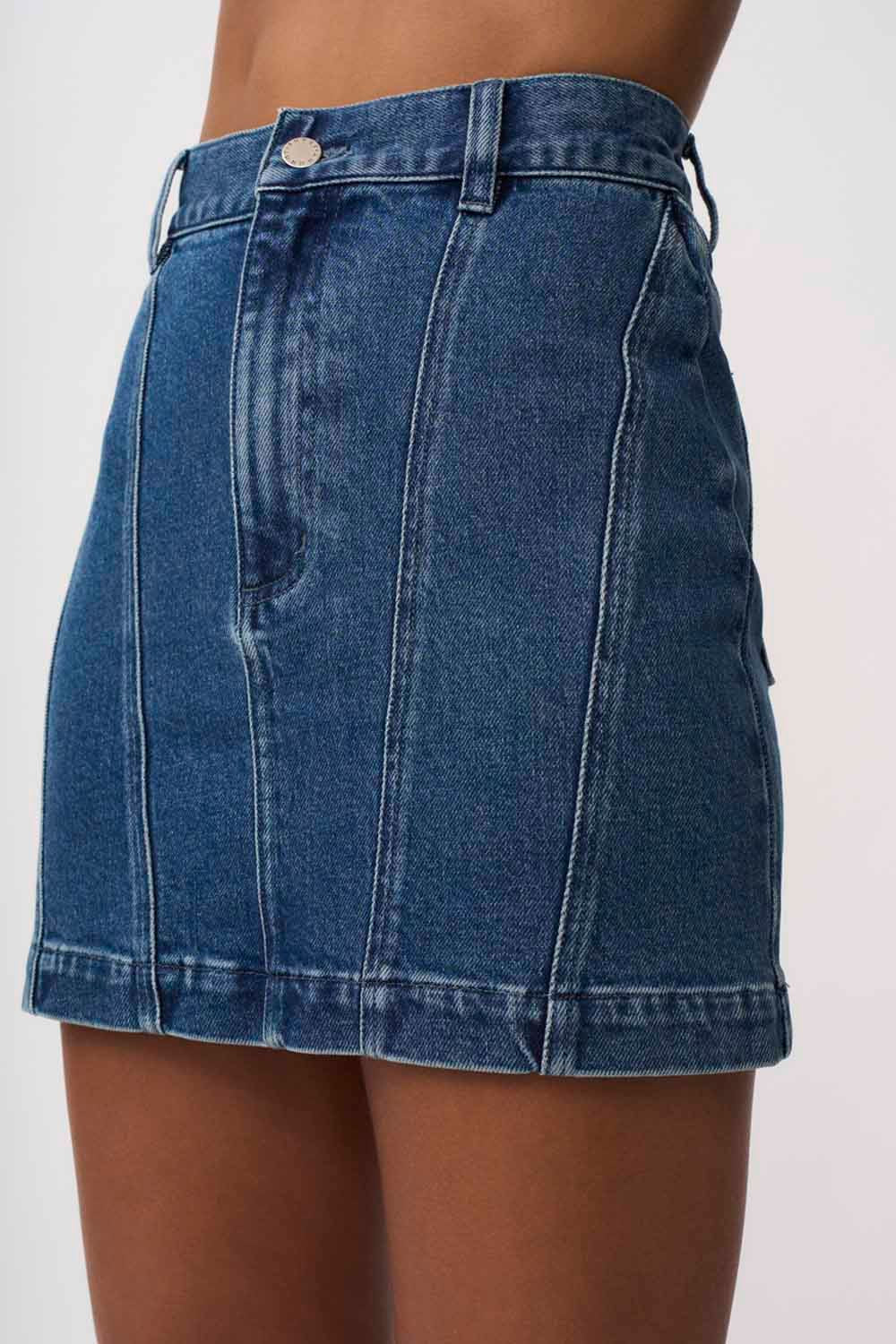 BY JOHNNY - DELLA DENIM PANEL MINI SKIRT