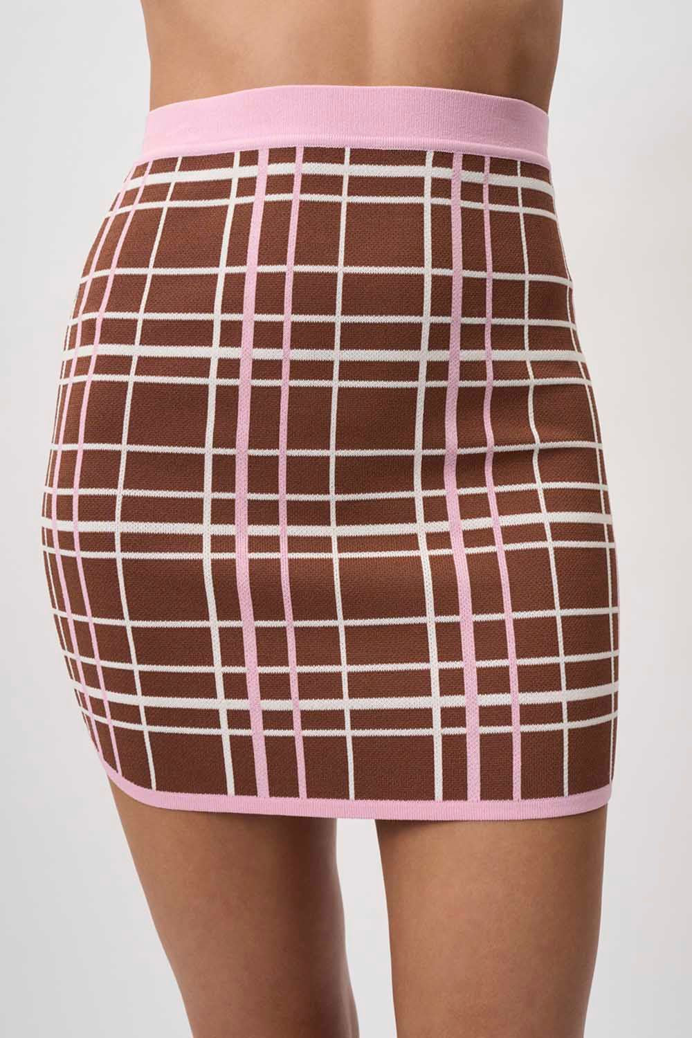 BY JOHNNY - CAROLINA CHECK KNIT MINI SKIRT