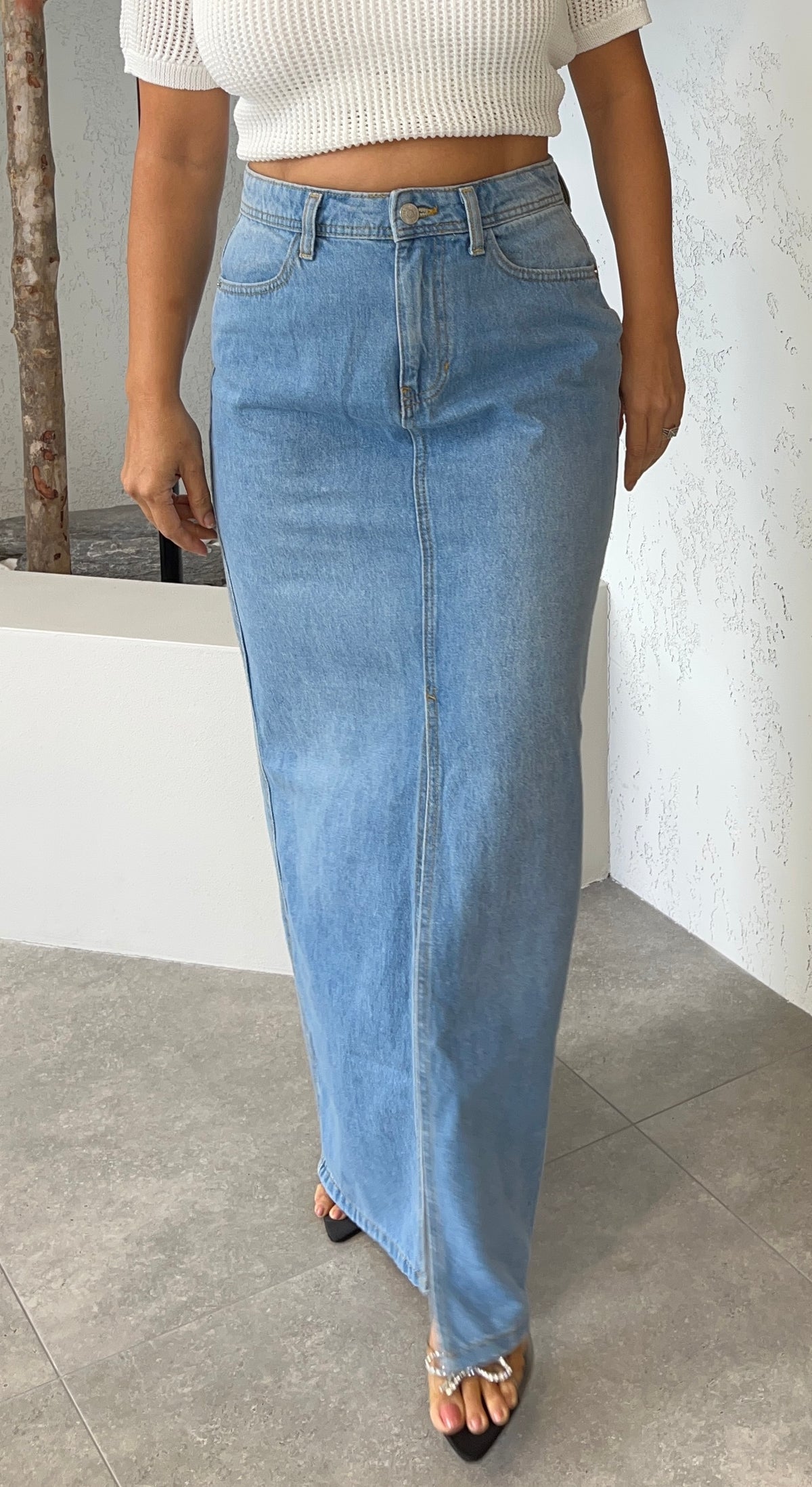 ASKA DENIM MAXI SKIRT