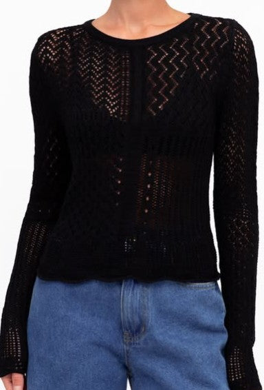 MIDNIGHT LACE TOP